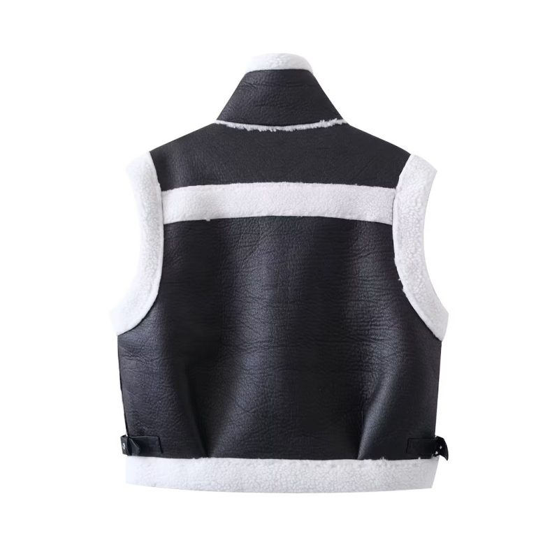 Winter Faux Shearling Lamb Fur Vest - Image 2