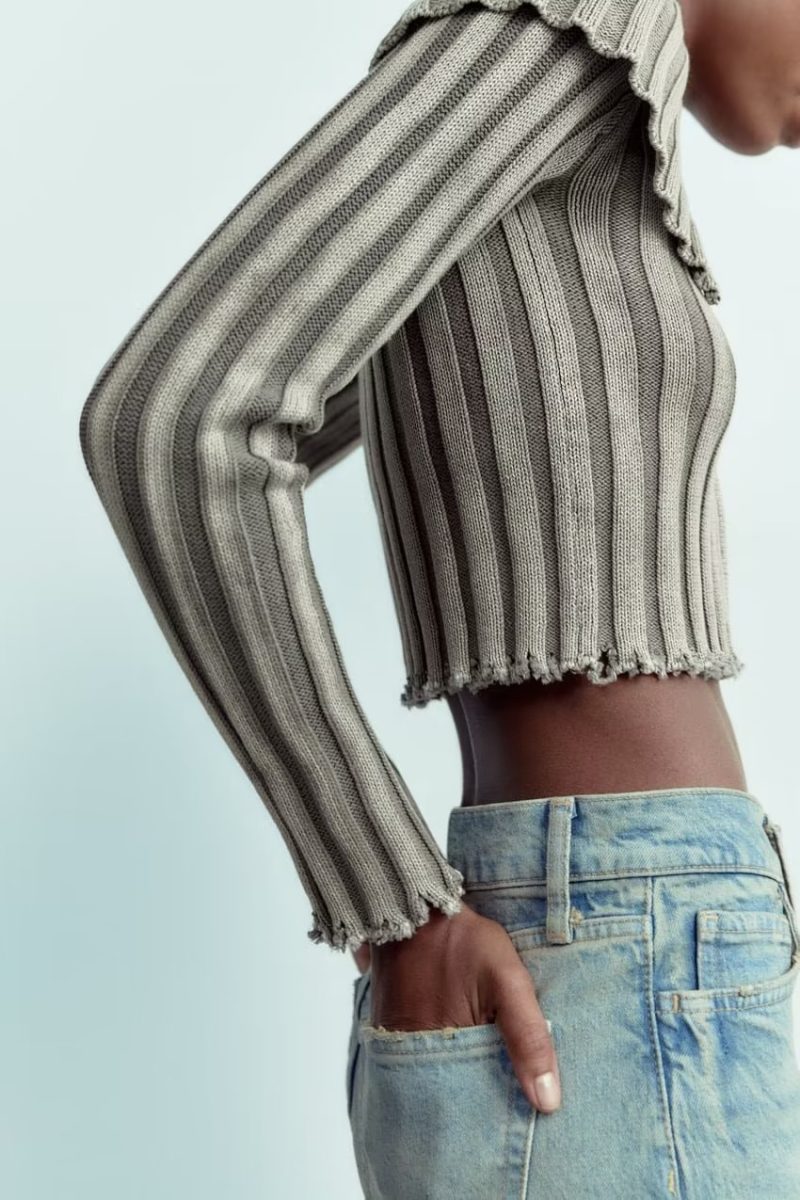 Sexy Off-Neck Flanging Cardigan - Blogger Knitwear - Image 3
