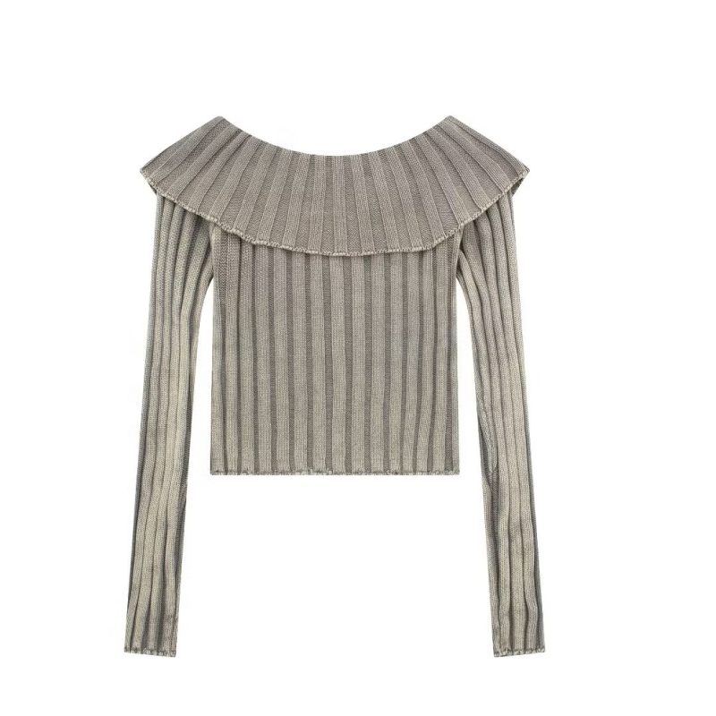 Sexy Off-Neck Flanging Cardigan - Blogger Knitwear - Image 4