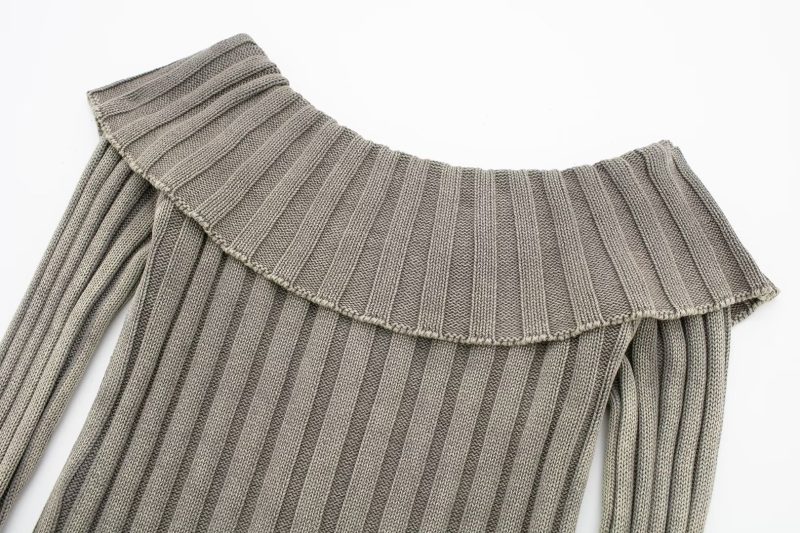 Sexy Off-Neck Flanging Cardigan - Blogger Knitwear - Image 6