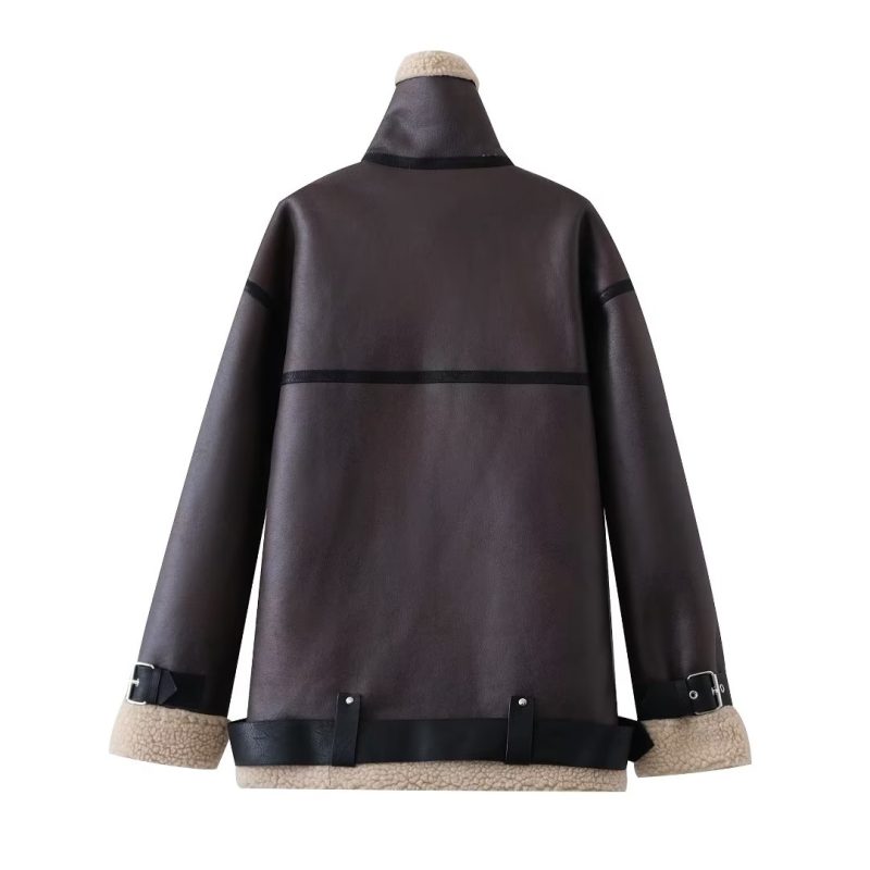 Retro Belted Fur Coat: Winter Chic - Image 2