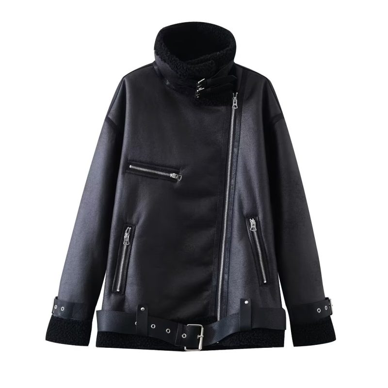 Retro Belted Fur Coat: Winter Chic - Image 3