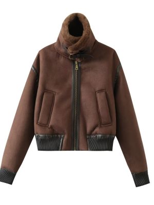 Luxurious Lamb Wool Motorcycle Coat: Winter Chic