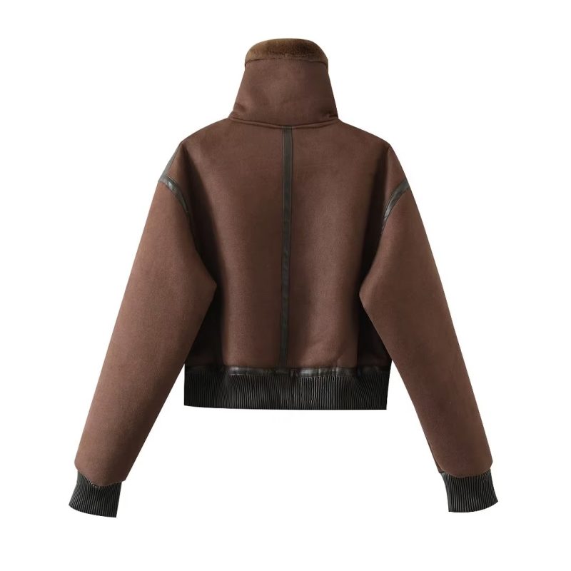 Luxurious Lamb Wool Motorcycle Coat: Winter Chic - Image 2