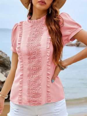 Lace Detail Casual Women’s Shirt – Popular Style