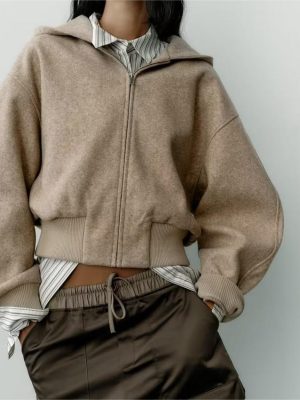 Autumn Hooded Bomber Jacket – Stylish, Soft, and Casual