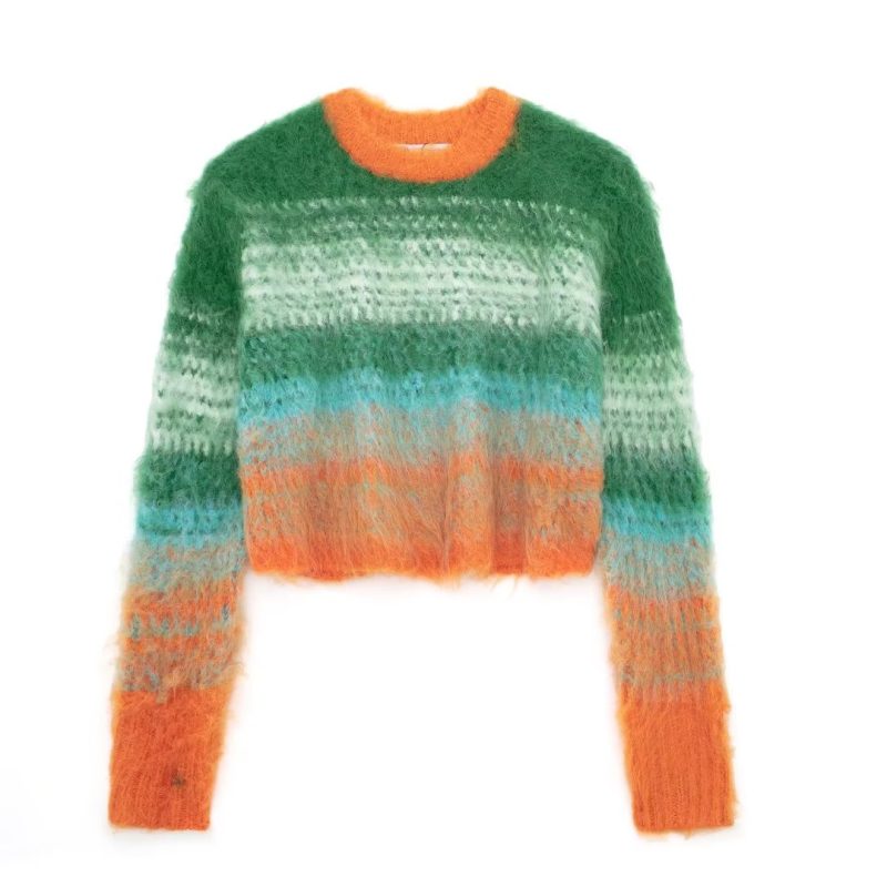 Autumn Wiping Effect Knitwear - Long Sleeve O Neck - Image 3