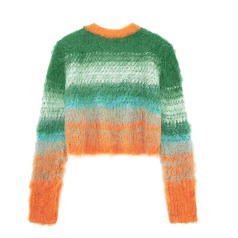 Autumn Wiping Effect Knitwear - Long Sleeve O Neck - Image 4