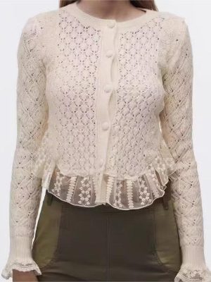 Lace Splicing Knitwear – Fall Women’s Fashion