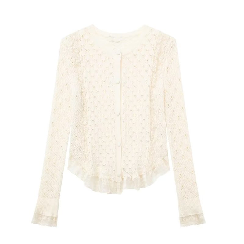 Lace Splicing Knitwear - Fall Women's Fashion - Image 3