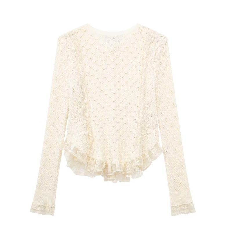 Lace Splicing Knitwear - Fall Women's Fashion - Image 4