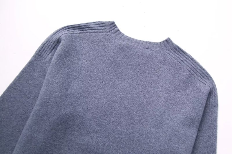 Solid Color Rib Knit Sweater - Image 5