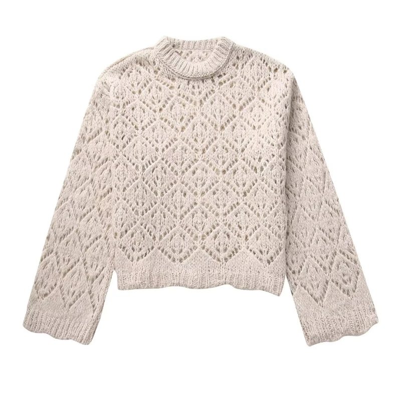 French Retro Diamond Jacquard Sweater - Image 3