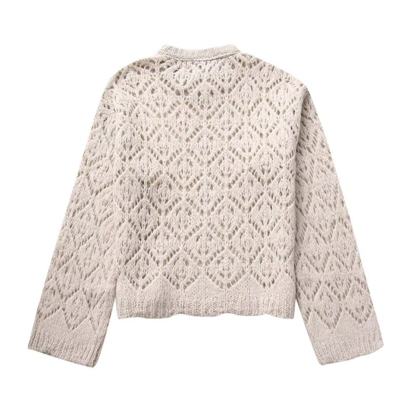 French Retro Diamond Jacquard Sweater - Image 4