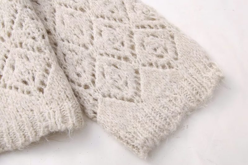 French Retro Diamond Jacquard Sweater - Image 5