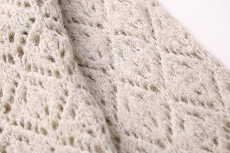 French Retro Diamond Jacquard Sweater - Image 6