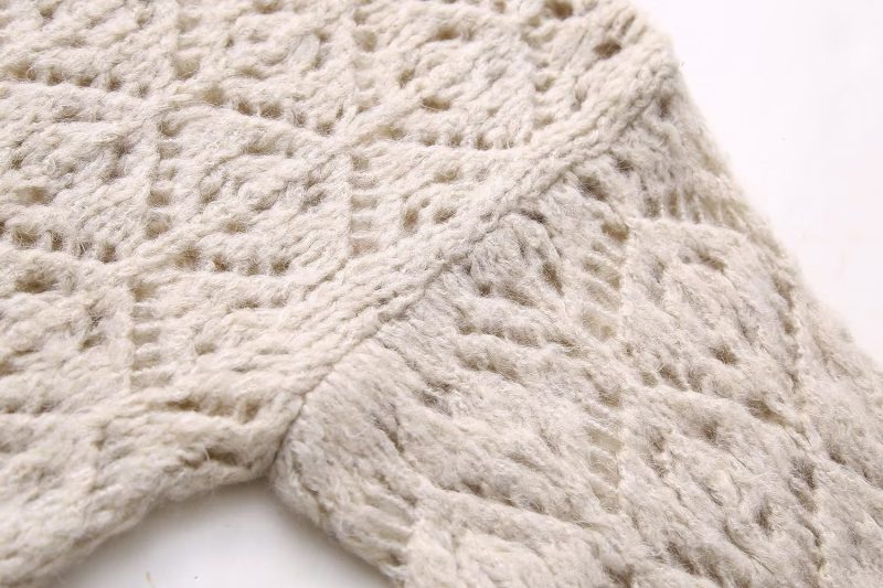 French Retro Diamond Jacquard Sweater - Image 7