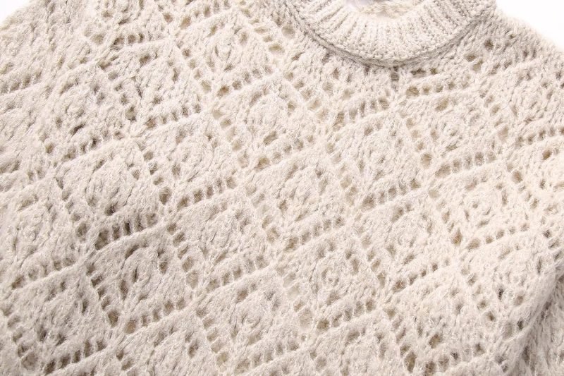 French Retro Diamond Jacquard Sweater - Image 9