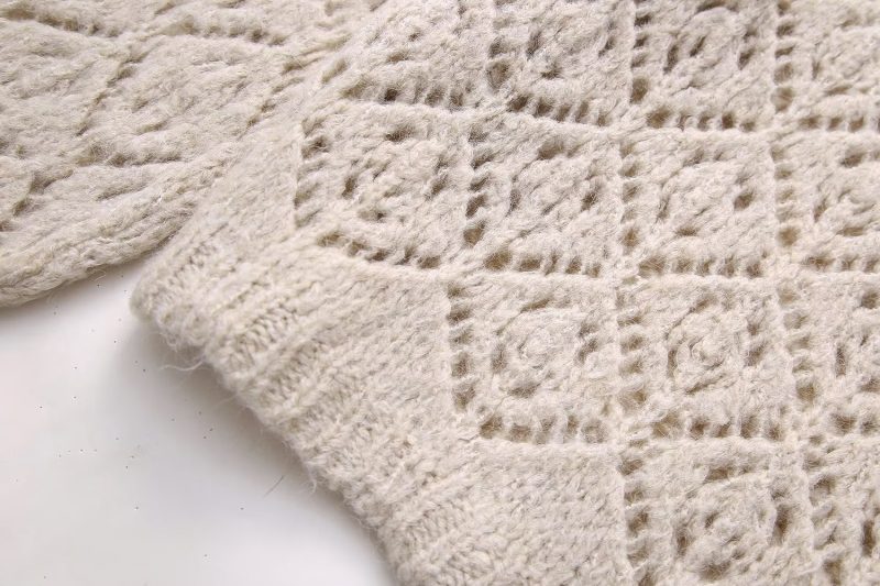 French Retro Diamond Jacquard Sweater - Image 11