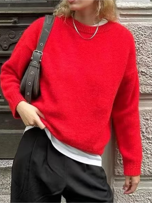 All Match Round Neck Knit Sweater