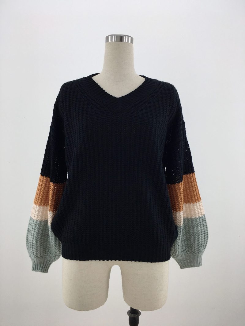 Loose Stitching Round Neck Sweater | Autumn Winter Pullover - Image 5