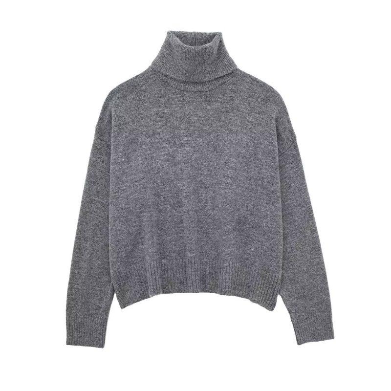 Solid Color Turtleneck Sweater - Autumn Street Style - Image 5
