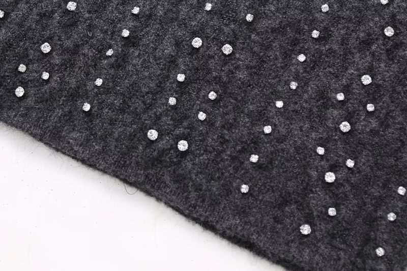 Slim Beaded Round Neck Sweater - Image 5