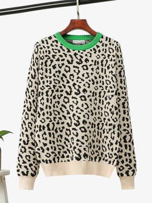 Leopard Jacquard Pullover: Winter Chic