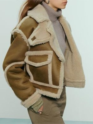 Artificial Blend Shearling Jacket – Winter Warmth