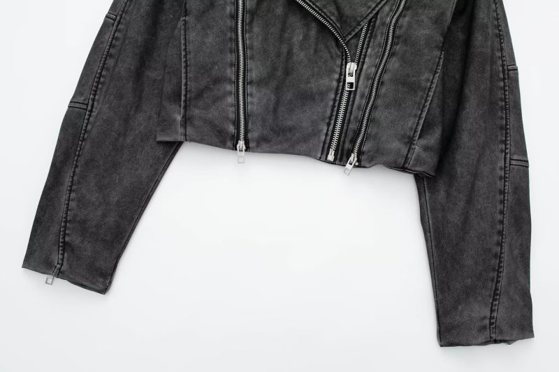 Distressed Faux Leather Moto Jacket - Edgy Chic - Image 5