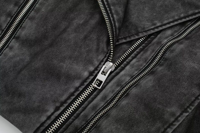 Distressed Faux Leather Moto Jacket - Edgy Chic - Image 7