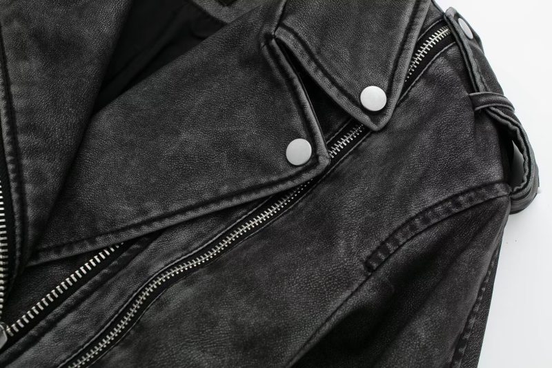 Distressed Faux Leather Moto Jacket - Edgy Chic - Image 8