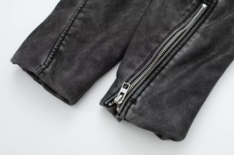 Distressed Faux Leather Moto Jacket - Edgy Chic - Image 9