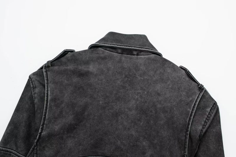 Distressed Faux Leather Moto Jacket - Edgy Chic - Image 10