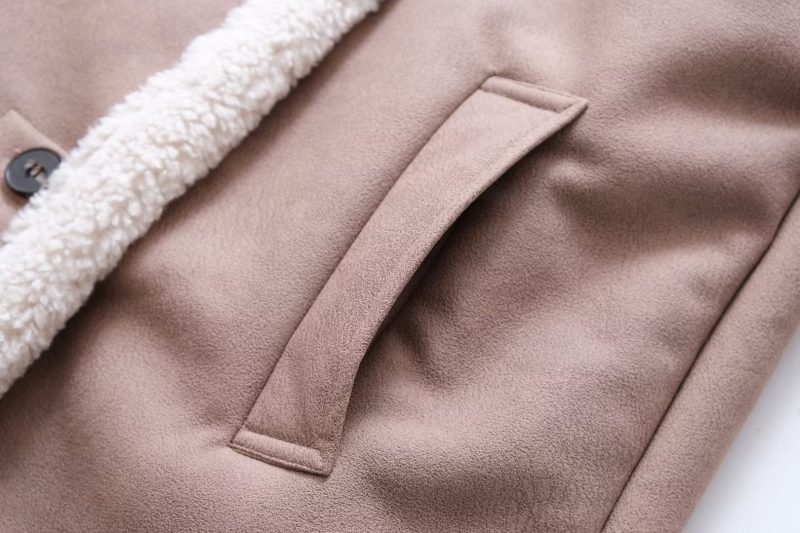 Street-Style Long Suede Coat for Winter - Image 6