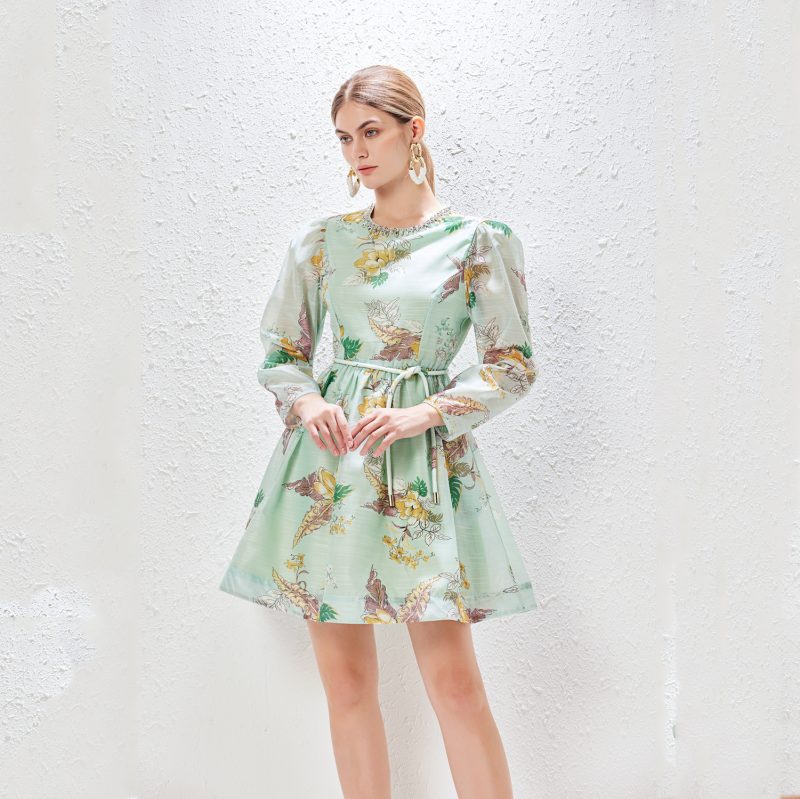 Print Holiday Dress | Women's Short Spring & Autumn - Image 3