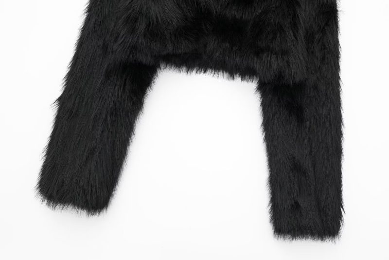 Autumn Fur-Effect Polo Collar Jacket - Casual Elegance - Image 4