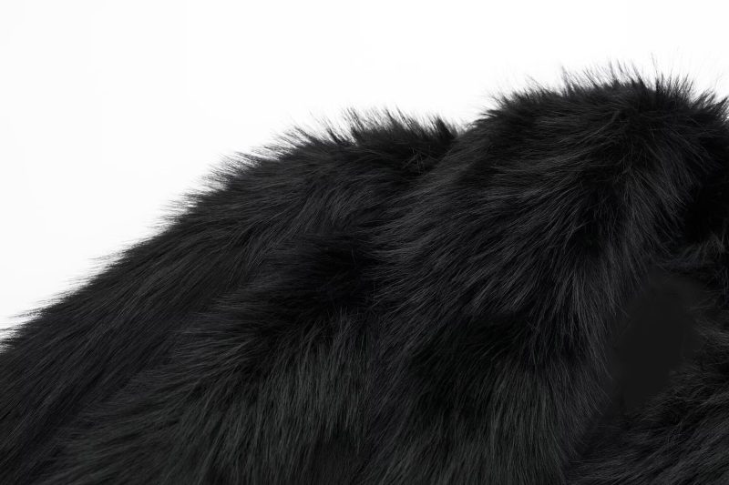 Autumn Fur-Effect Polo Collar Jacket - Casual Elegance - Image 5