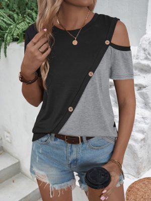 Contrast Color Loose Tee – Summer Chic