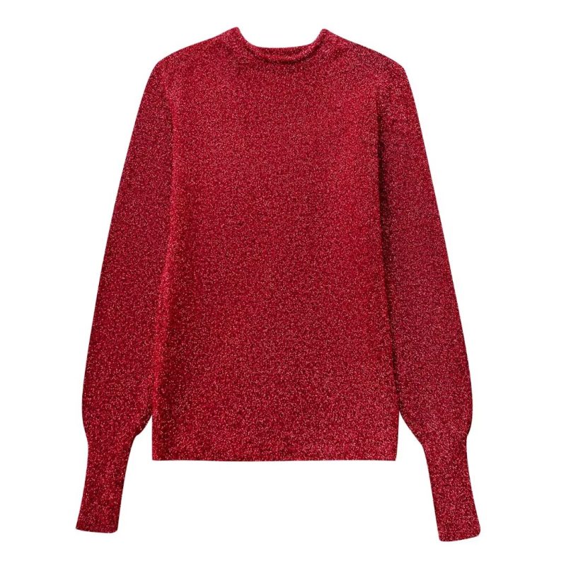 French Metal Foil Backless Sweater - Image 2