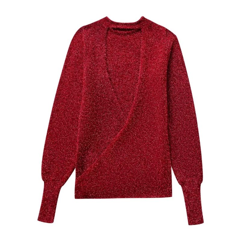 French Metal Foil Backless Sweater - Image 8