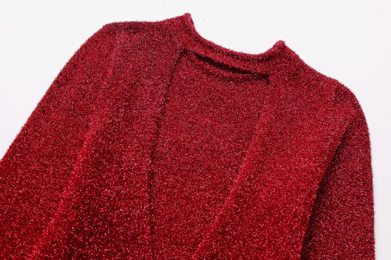 French Metal Foil Backless Sweater - Image 9