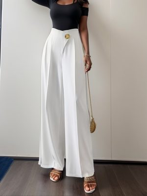 h Waist Wide Leg Work Pants”