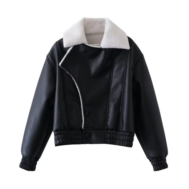 Warm Faux Shearling Street Style Women's Winter Jacket - Image 2
