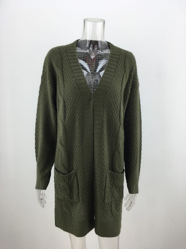 Autumn Winter Loose Plus Size Long Knitted Cardigan - Image 5