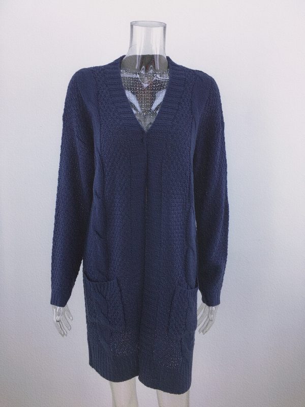 Autumn Winter Loose Plus Size Long Knitted Cardigan - Image 6