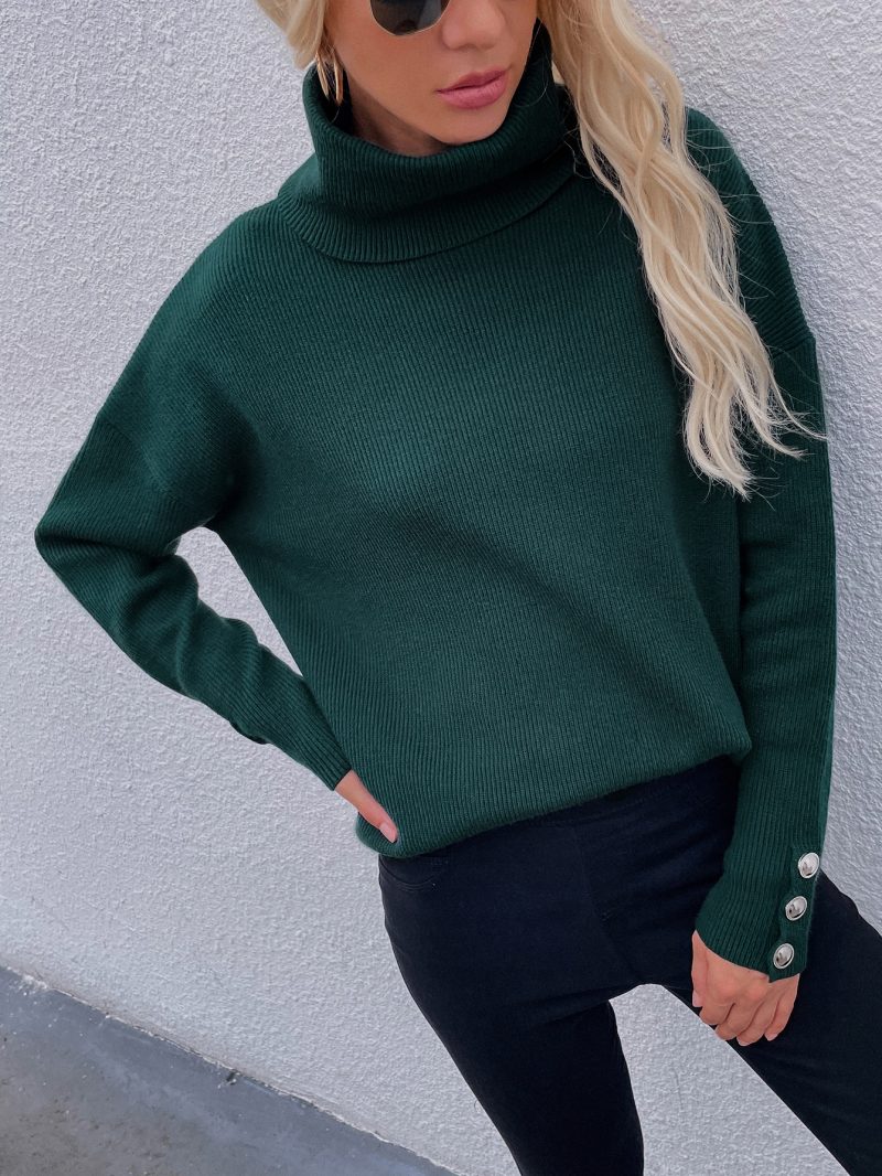 Winter New Button Turtleneck Sweater | Plus Size Knitwear - Image 3
