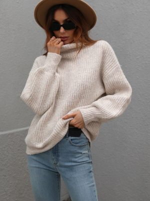 Turtleneck Pullover – Solid Color