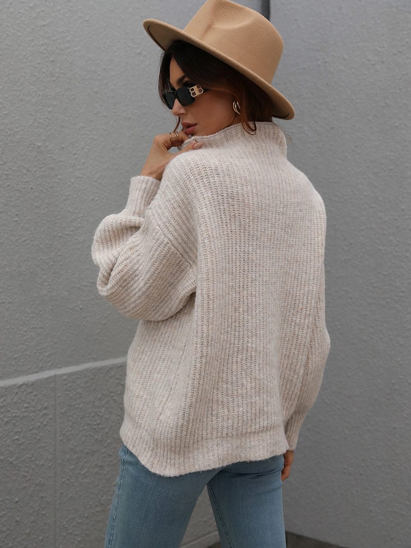 Turtleneck Pullover - Solid Color - Image 2