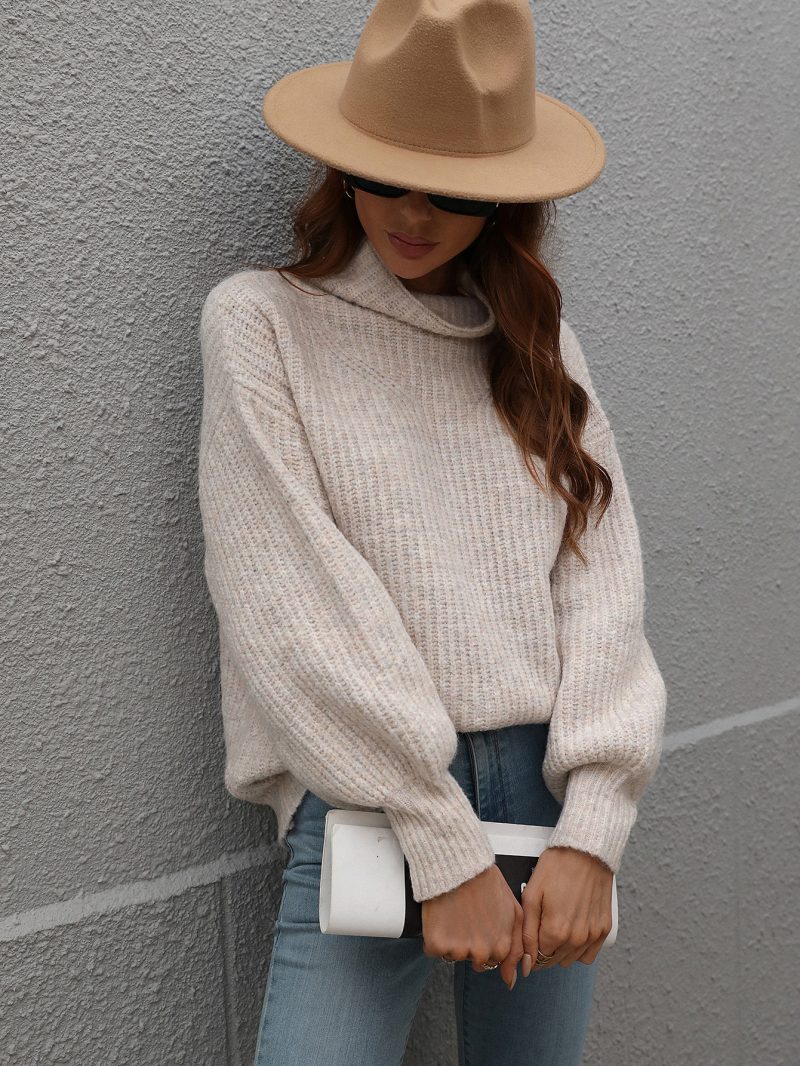 Turtleneck Pullover - Solid Color - Image 3